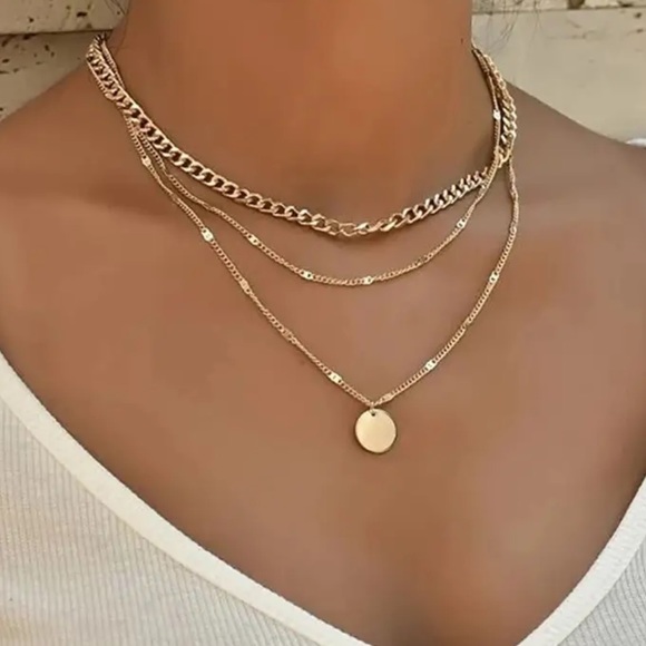Gold Filled Multilayered Chain Necklace - Picture 1 of 1